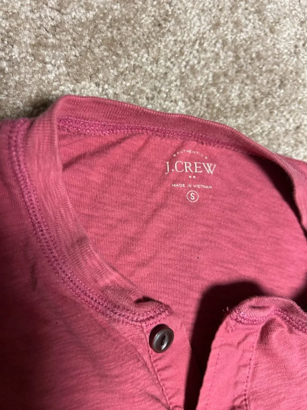 J Crew Henley red small long sleeve shirt